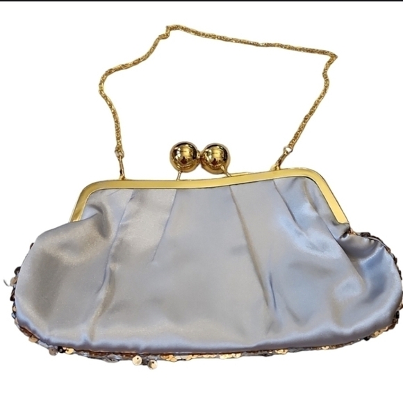 Gold and Silver Sequin Evening Bag Formal - Picture 3 of 5